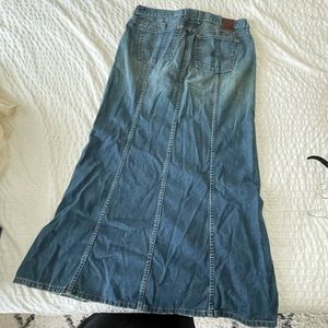 Ankle length jean skirt